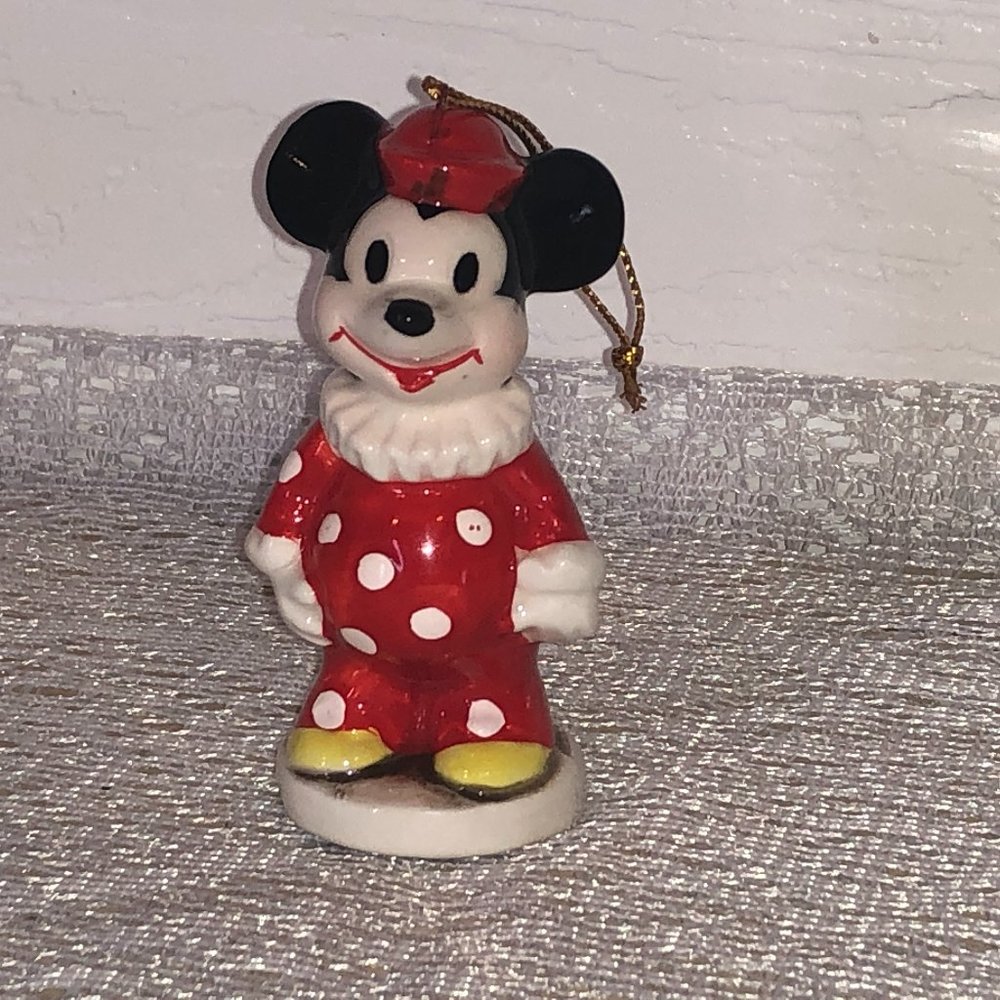 Vintage Mickey Mouse Clown Ornament Walt Disney Made in Japan